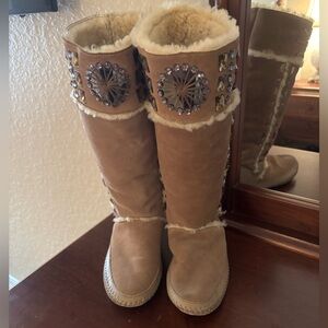 Tory Burch Suede & Shearling Boots
